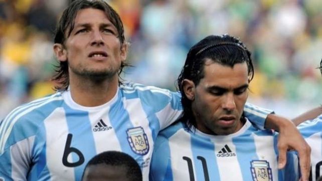 Gabriel Heinze y Carlos Tevez