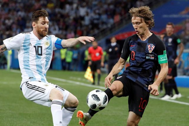 Mundial Rusia 2018. Fue la única vez que Messi y Modric se enfrentron en la selección en forma oficial.