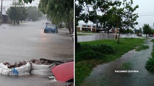 La  lluvia del sábado dejó calles anegadas y casas con agua