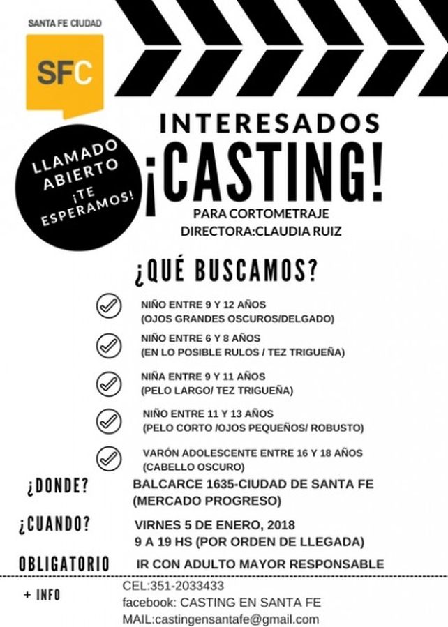 Convocan a casting de niños y adolescentes para producciones audiovisuales