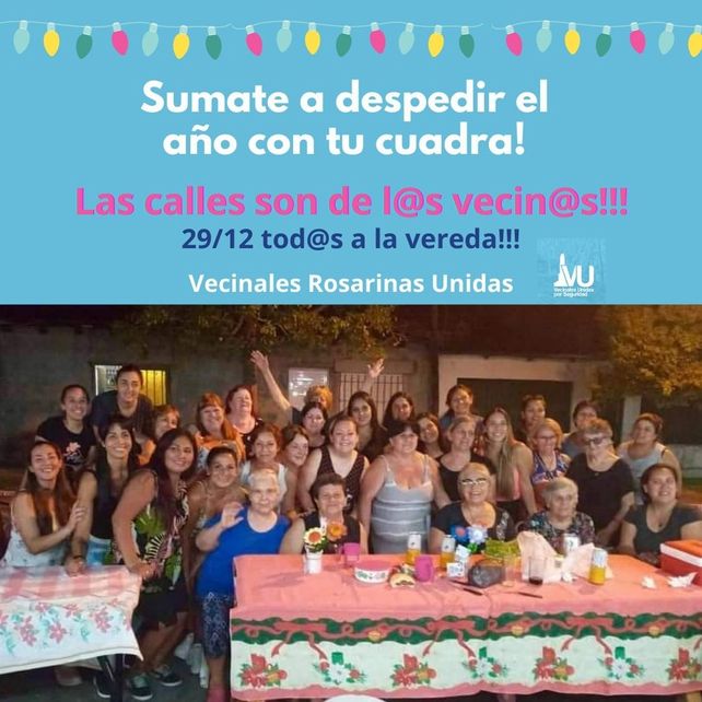 Original convocatoria de vecinales para despedir el año: Saquemos las mesas a la calle