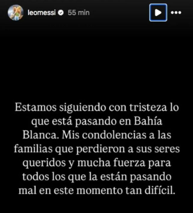 El sentido mensaje de Lionel Messi por el temporal en Bahía Blanca: Mucha fuerza