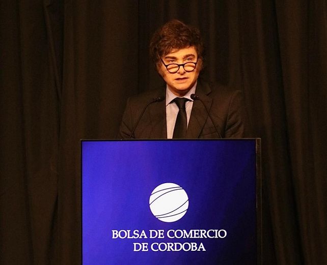 Milei reivindicó a Bullrich durante la inauguración de la Bolsa de Comercio de Córdoba.