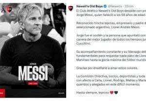 Newells Old Boys de Rosario y Conmebol despiden a Jorge Messi