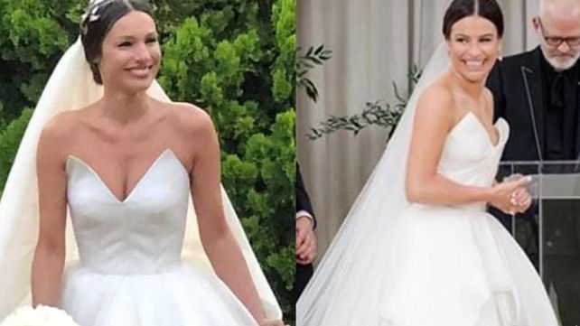 En las redes se viralizó la comparación con el vestido con el que se casó Lea Michele