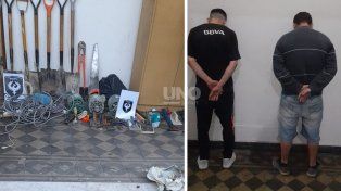 Barrio Candioti: dos delincuentes detenidos cuando se llevaban elementos de una obra en construcción