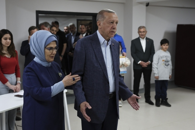 Erdogan acompañado de su esposa