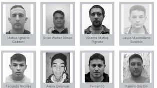 La lista de prófugos más buscados actualmente es de 8, con Matías Gazzani a la cabeza de las recompensas ofrecidas.