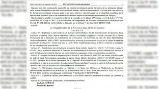 El gobierno difundió la apertura de un sumario a agente denunciado por violencia de género.