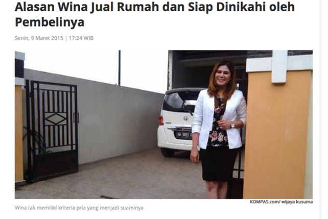 Una casa se ofrece a la venta con esposa incluida