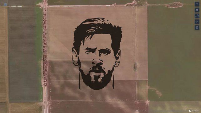 La figura de Lionel Messi en diferentes lotes a lo largo del territorio nacional utilizando la agricultura de precisión.