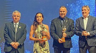 La atleta Belén Casetta (en la foto) y Lionel Messi compartieron el Olimpia de Oro.