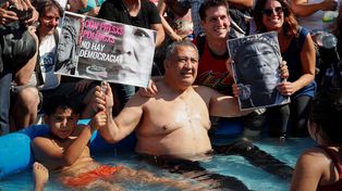 Una protesta del lider piquetero.&nbsp;