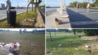 El fin de semana dejó gran cantidad de basura en los espacios públicos de la ciudad