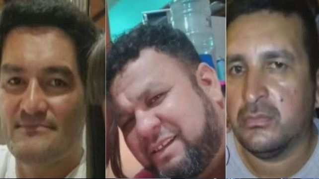 Los tres pescadores que son buscados intensamente.