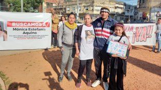 Los familiares de la joven desaparecida, Mónica Aquino
