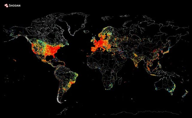 Este es el mapa con todas las conexiones a Internet del mundo