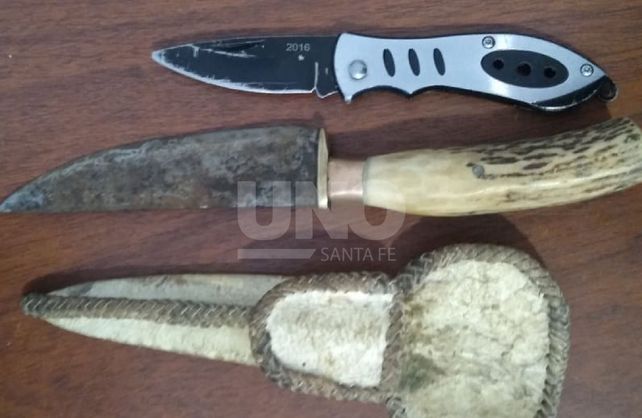 Los cuchillos secuestrados a los menores. Los cuchillos secuestrados a los menores.