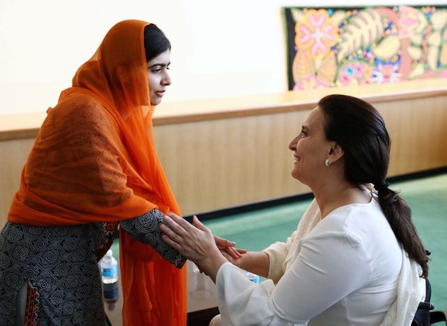 La vicepresidenta estuvo en la Asamblea General de la ONU y luego se reunió con la activista bloguera pakistaní.