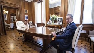 Cristina y Scioli, juntos en el Senado nacional.