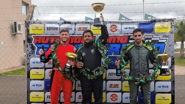 El podio del TC Pista tras la carrera disputada en la Capital del Citrus.