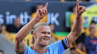 El noruego Haaland anotó por séptimo partido consecutivo con Manchester City en la Premier League.