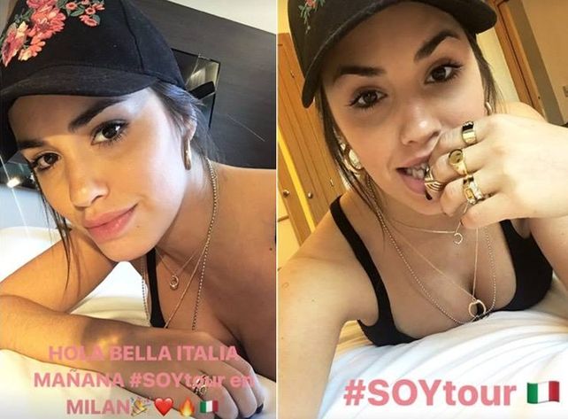 Lali Espósito anunció su arribo a Italia con una selfie muy hot que movilizó a sus seguidores