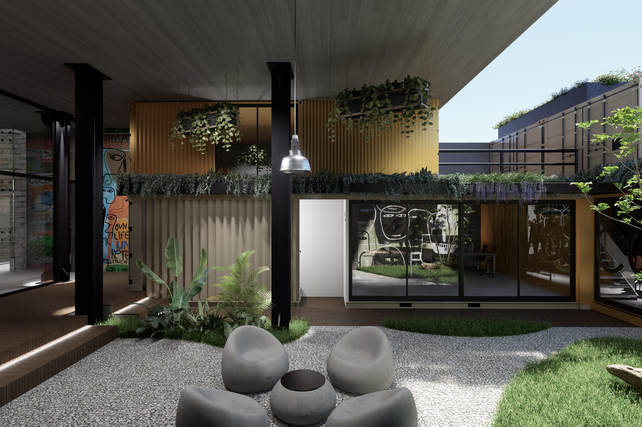 El patio interno también será intervenido por Milo Lockett.