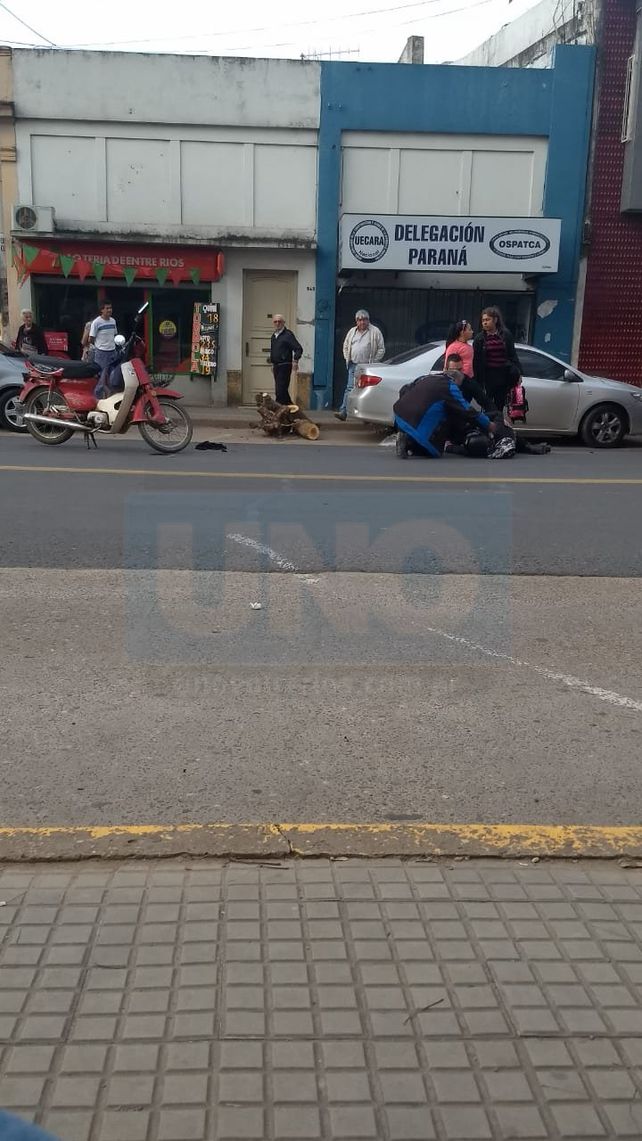Colisionada por un colectivo