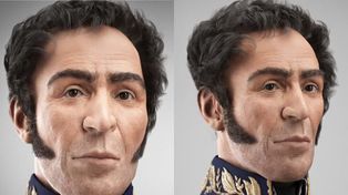 Chavez presentó una imagen digitalizada de cómo era el rostro de Simón Bolívar