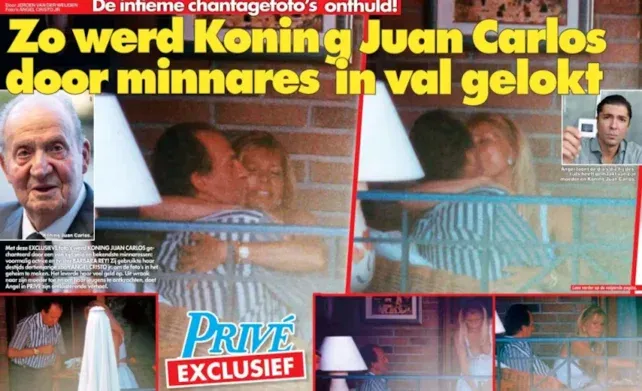 Difundieron fotos de 1994 del entonces rey Juan Carlos besándose con una actriz