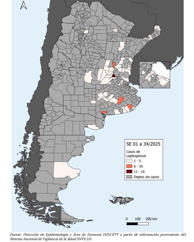 Entre Ríos concentra alrededor del 14% de los casos de leptospirosis del país.