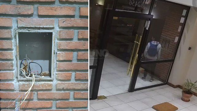 En tan solo 10 minutos un delincuente se robó el portero eléctrico de un edificio en barrio Sur