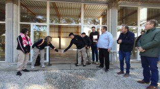 Borla, en la inauguración de una gran obra de la escuela agrotécnica de San Justo