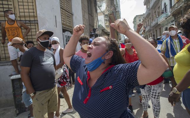 Duras protestas contra el gobierno de Cuba