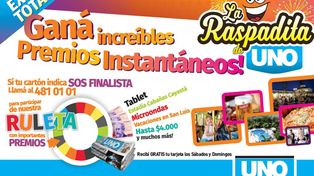 Buscá tu Raspadita los fines de semana, jugá y ganá con el UNO
