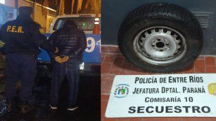 Detuvieron a un joven y un adolescente por intentar robar una rueda en Paraná.