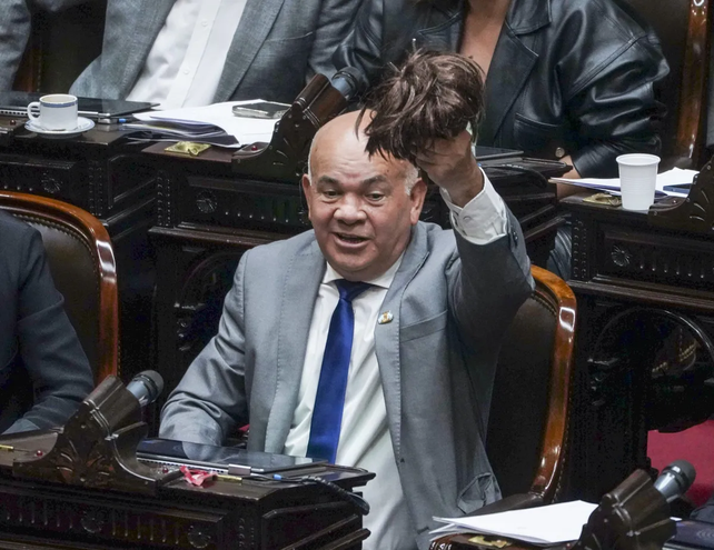 Show en Diputados: un legislador se puso peluca a lo Milei e hizo enojar a Martín Menem