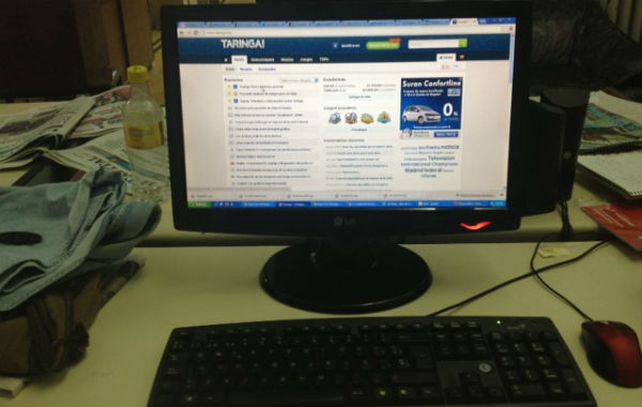 La portada del sitio web Taringa!