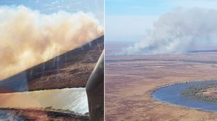 Brigadistas iniciaron operativo de combate de incendio en islas del Delta.&nbsp;