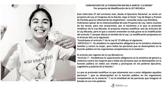 La Ley Micaela se originó como respuesta a decisiones de agentes del Estado sin perspectiva de género ya que el femicidio de Micaela se podría haber evitado