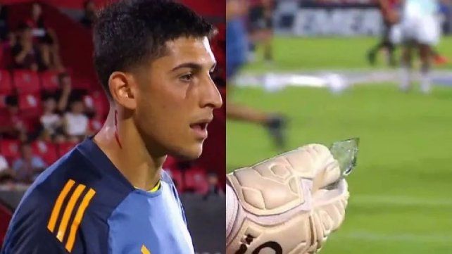 Violencia en Rosario: hinchas de Newells le arrojaron un vidrio a Brey.