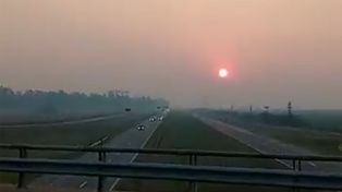 El humo en la zona de Ramallo llegó hasta Rosario producto de la rotación del viento.