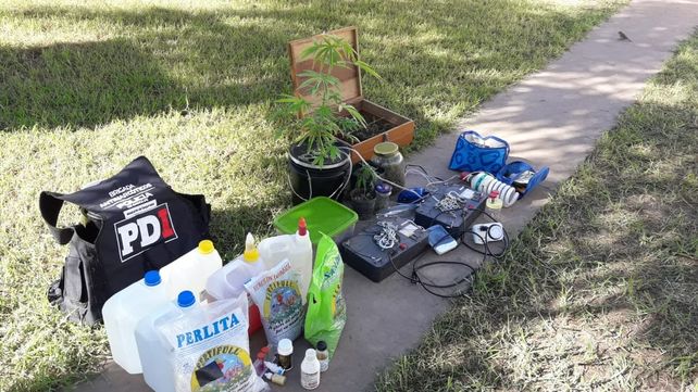 Material. El resultado de todo lo incautado por la fuerza provincial en el allanamiento.&nbsp;