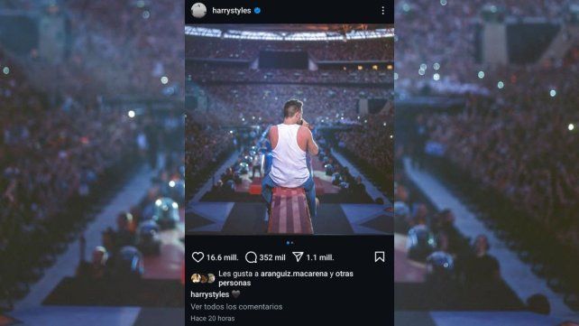 Su posteo en Instagram
