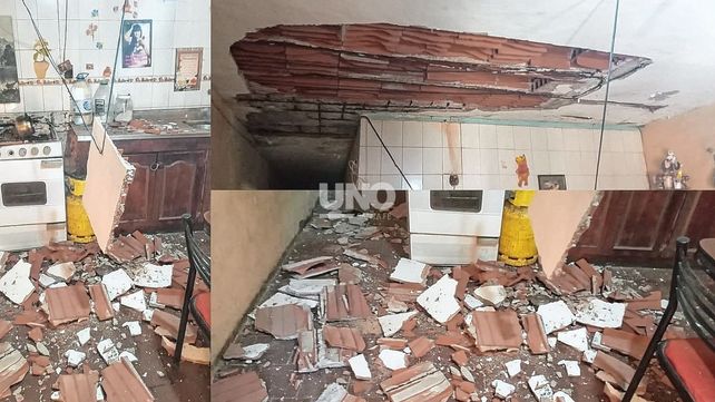 Así quedó la unidad Nº56 del Monoblock Nº4 de barrio Acería tras el derrumbe de parte de la cocina.&nbsp;