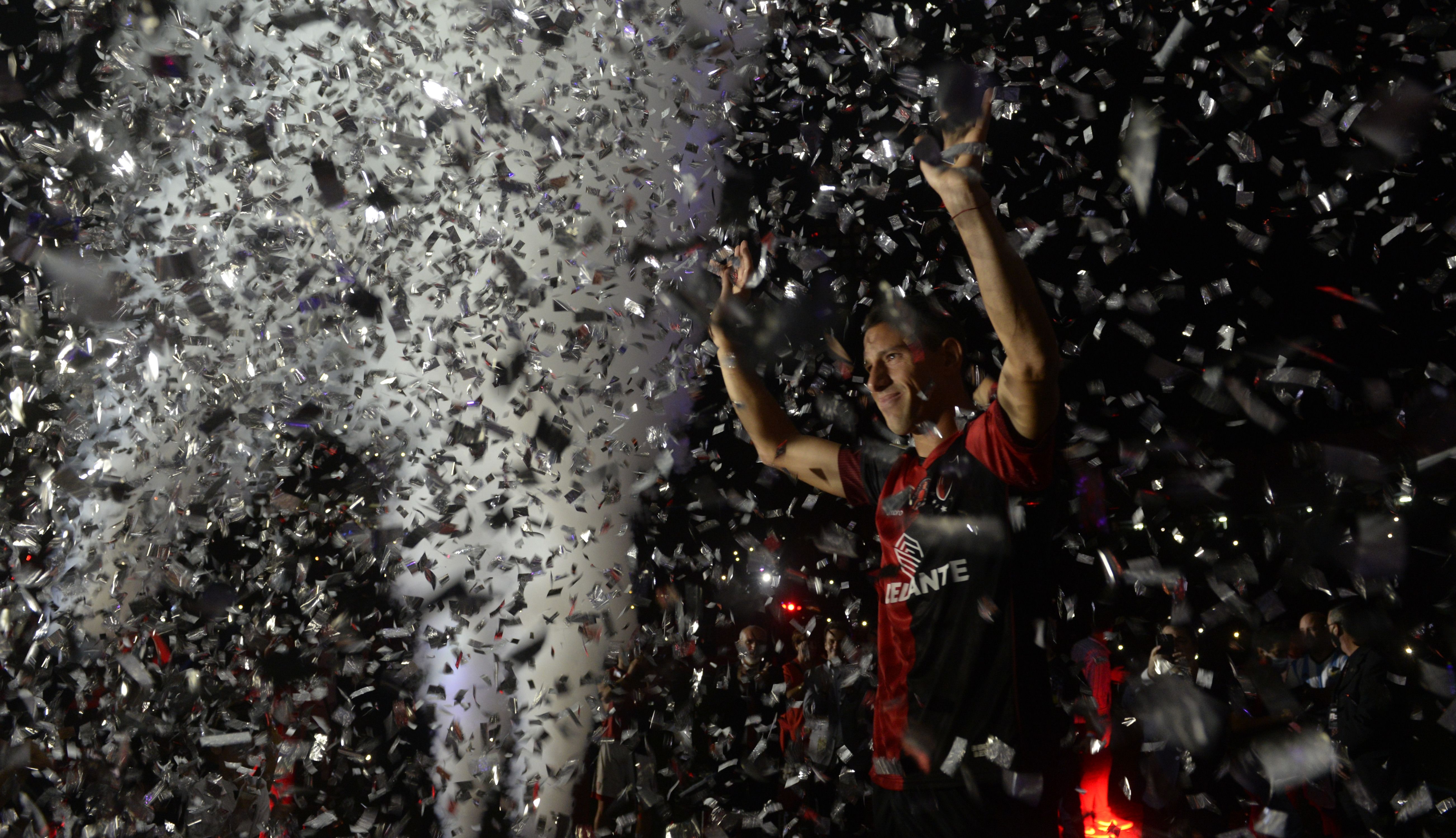 Maxi Rodríguez en la despedida de Newells en diciembre de 2021.