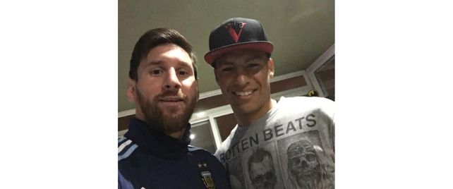 Lionel se retrató junto a Domingo Blanco.