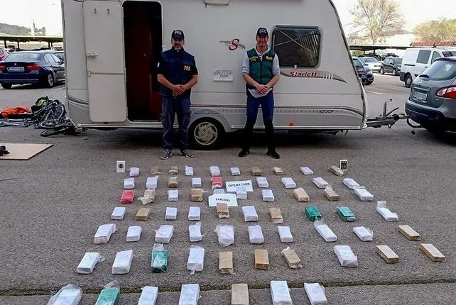 Había 71 kilos de cocaína ocultos en la casa rodante que había sido enviada desde Argentina hacia la ciudad española de Barcelona.