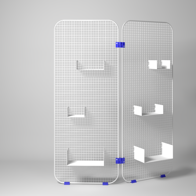 Biombo para dividir ambientes diseñado por los arquitectos.